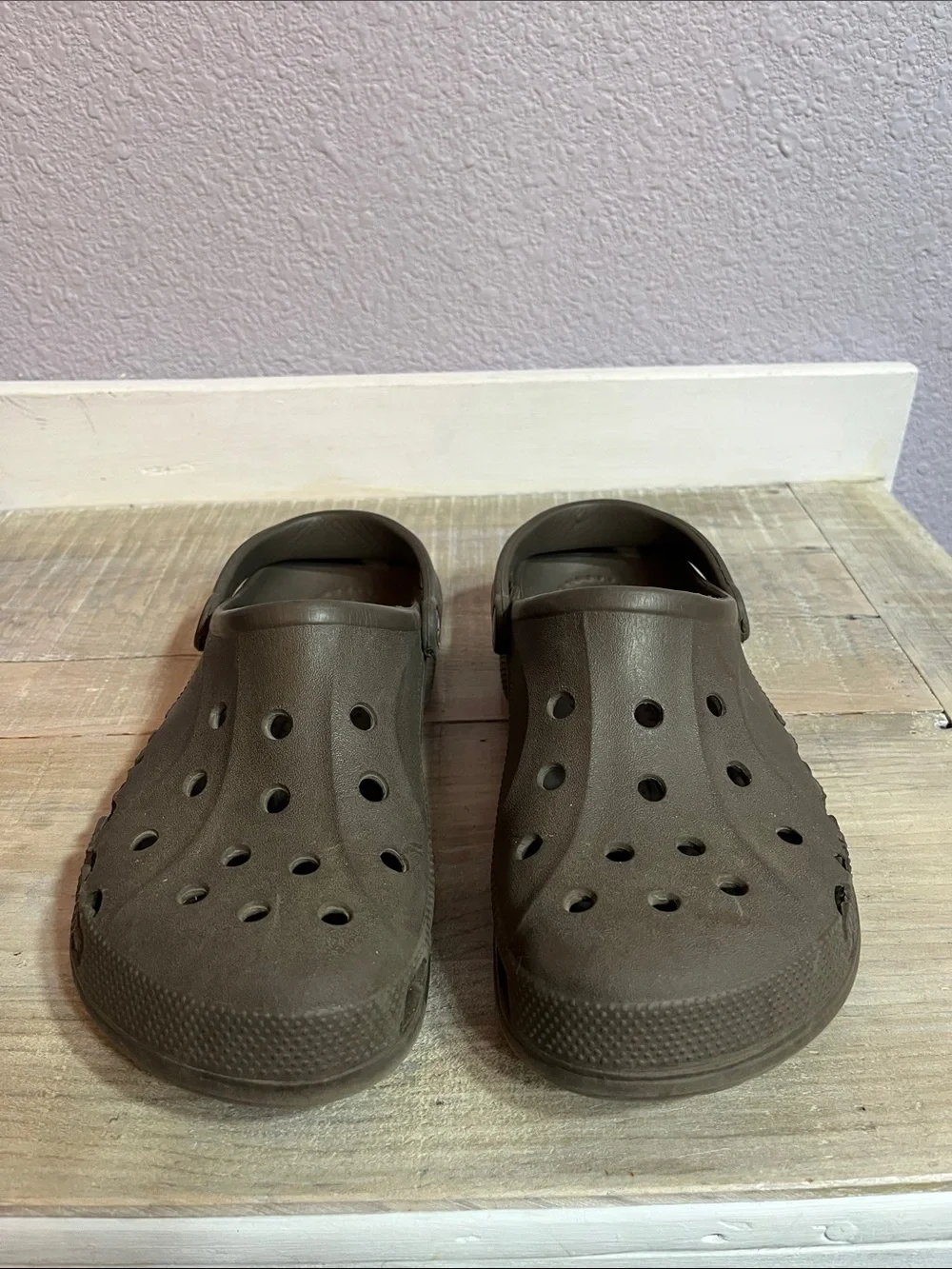 Crocs Brown/ Taupe Slip On Classic Clogs Sz M 8 W 10